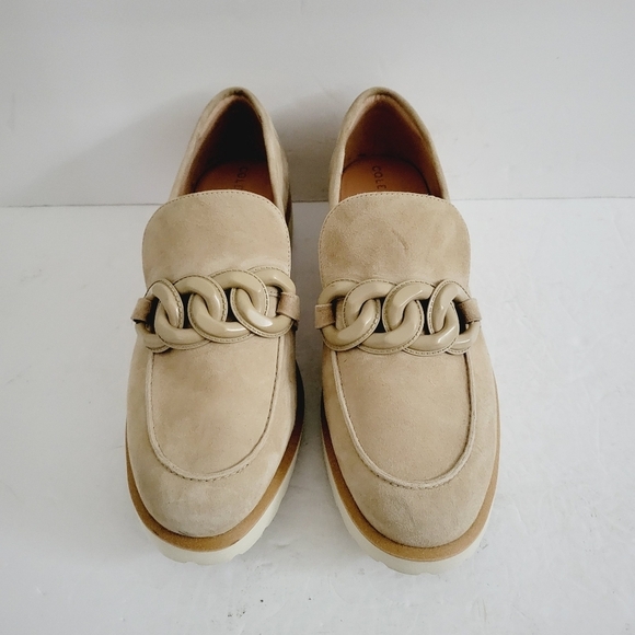 NEW Cole Haan Beige Geneva Suede Slip-On Loafers Size 10 - Picture 3 of 8